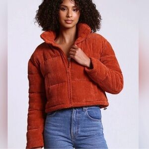 7 for All Mankind Corduroy Cropped Puffer Jacket
